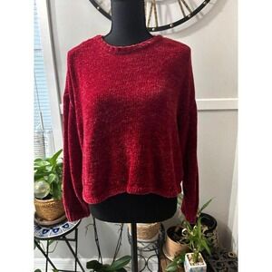 True Craft red chenille sweater size meduim‎